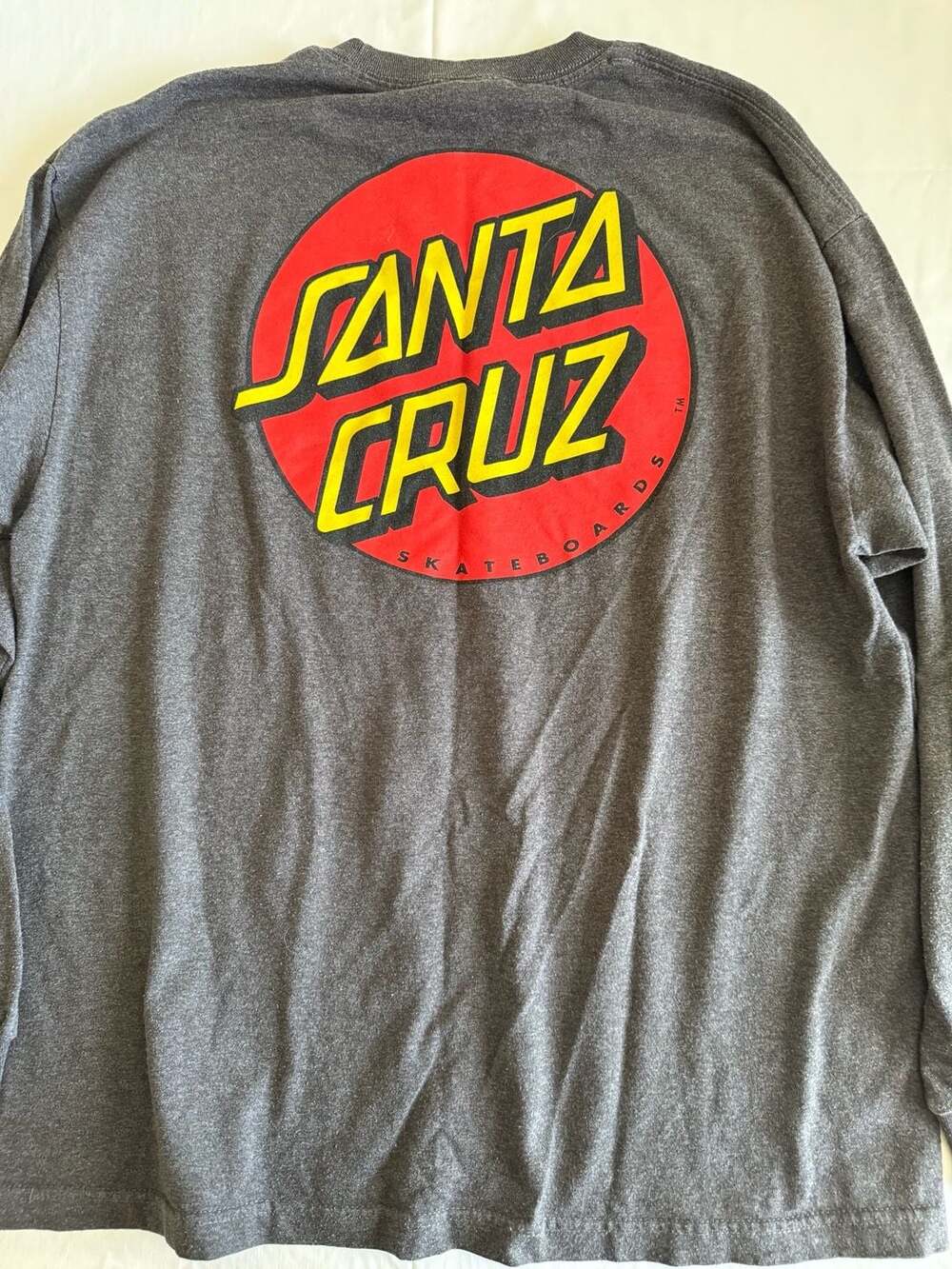 Santa Cruz Classic Dot Long Sleeve T-Shirt Size XL Charcoal Gray